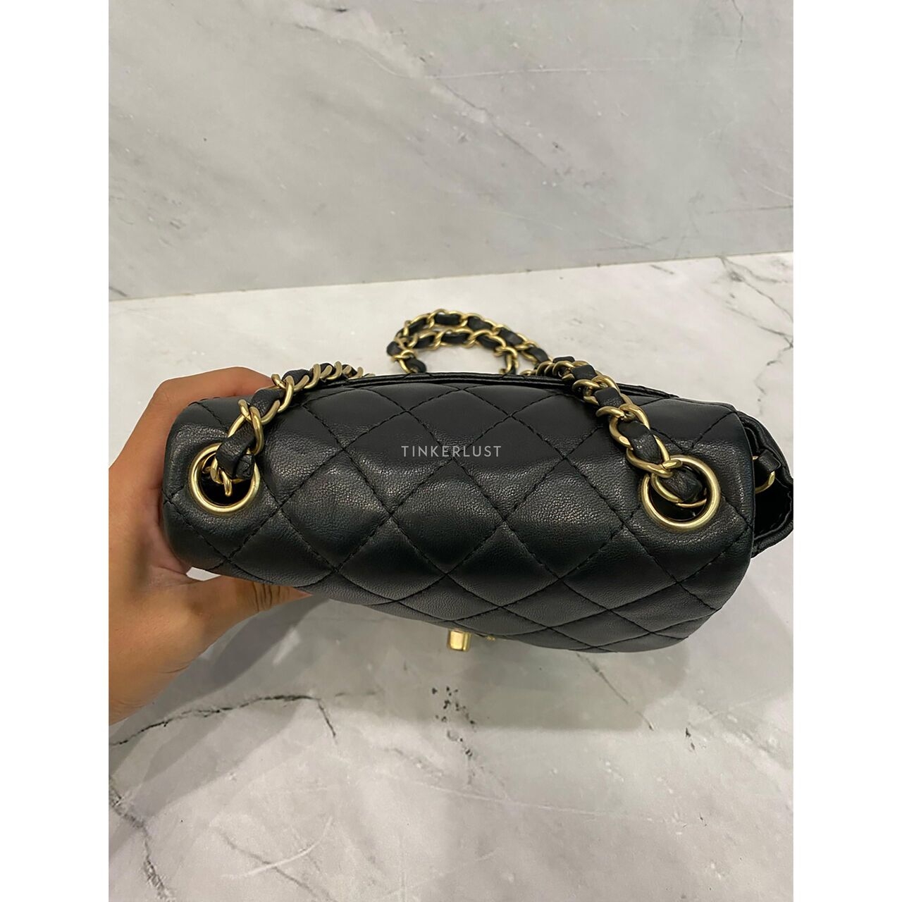 Chanel Mini Square Crystal Lock #14 LGHW Sling Bag