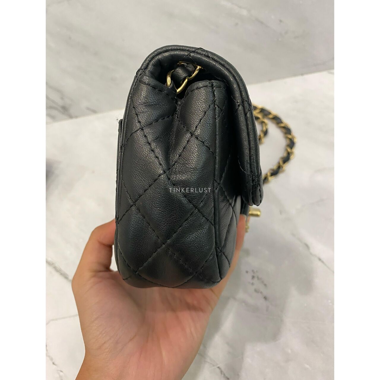 Chanel Mini Square Crystal Lock #14 LGHW Sling Bag