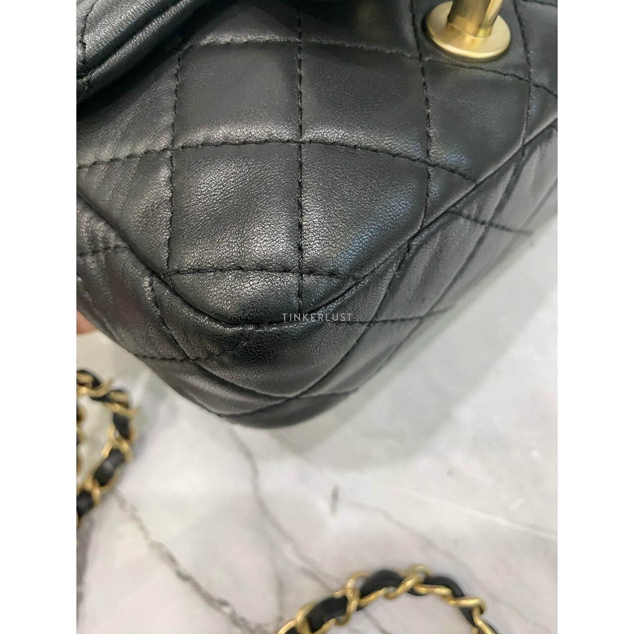 Chanel Mini Square Crystal Lock #14 LGHW Sling Bag