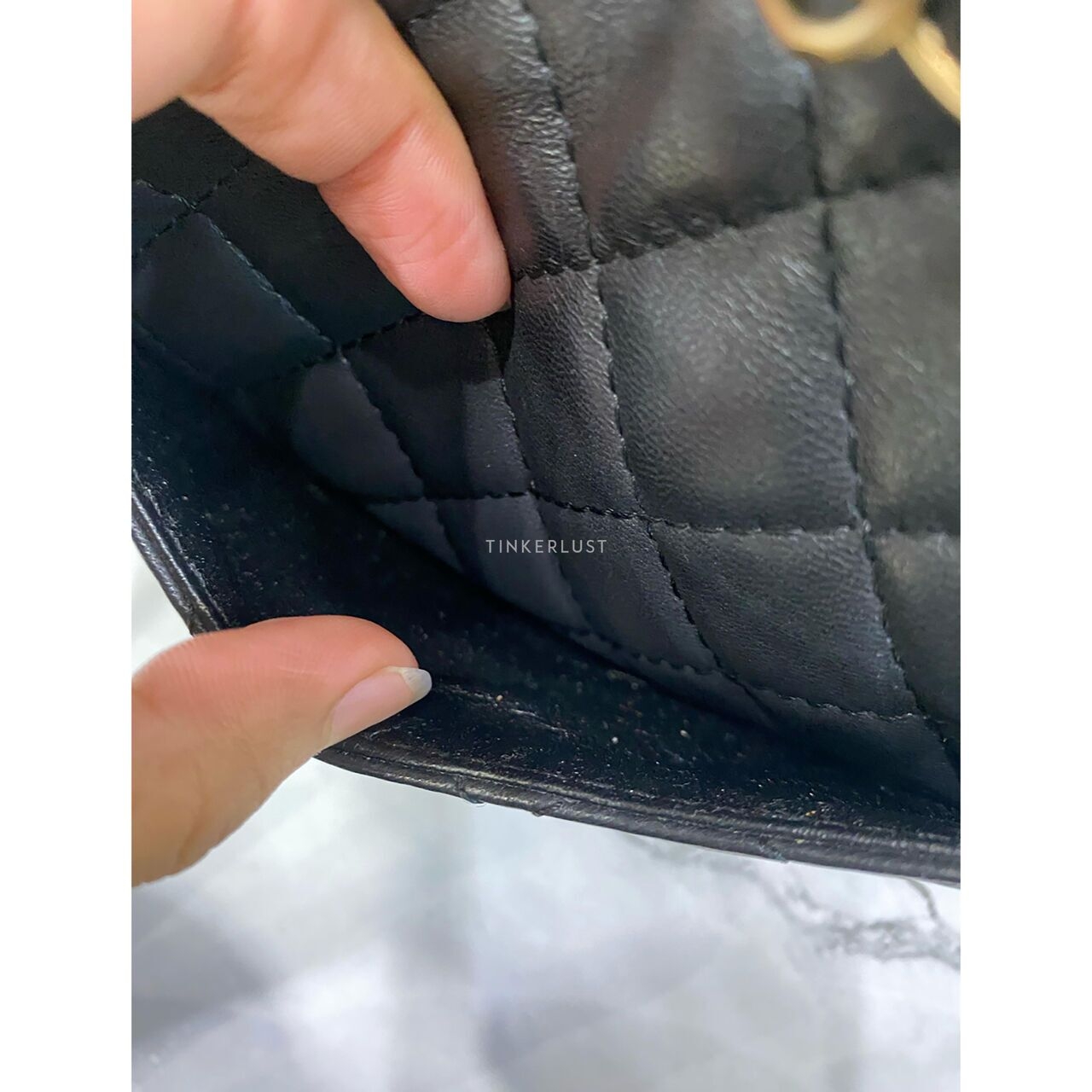 Chanel Mini Square Crystal Lock #14 LGHW Sling Bag