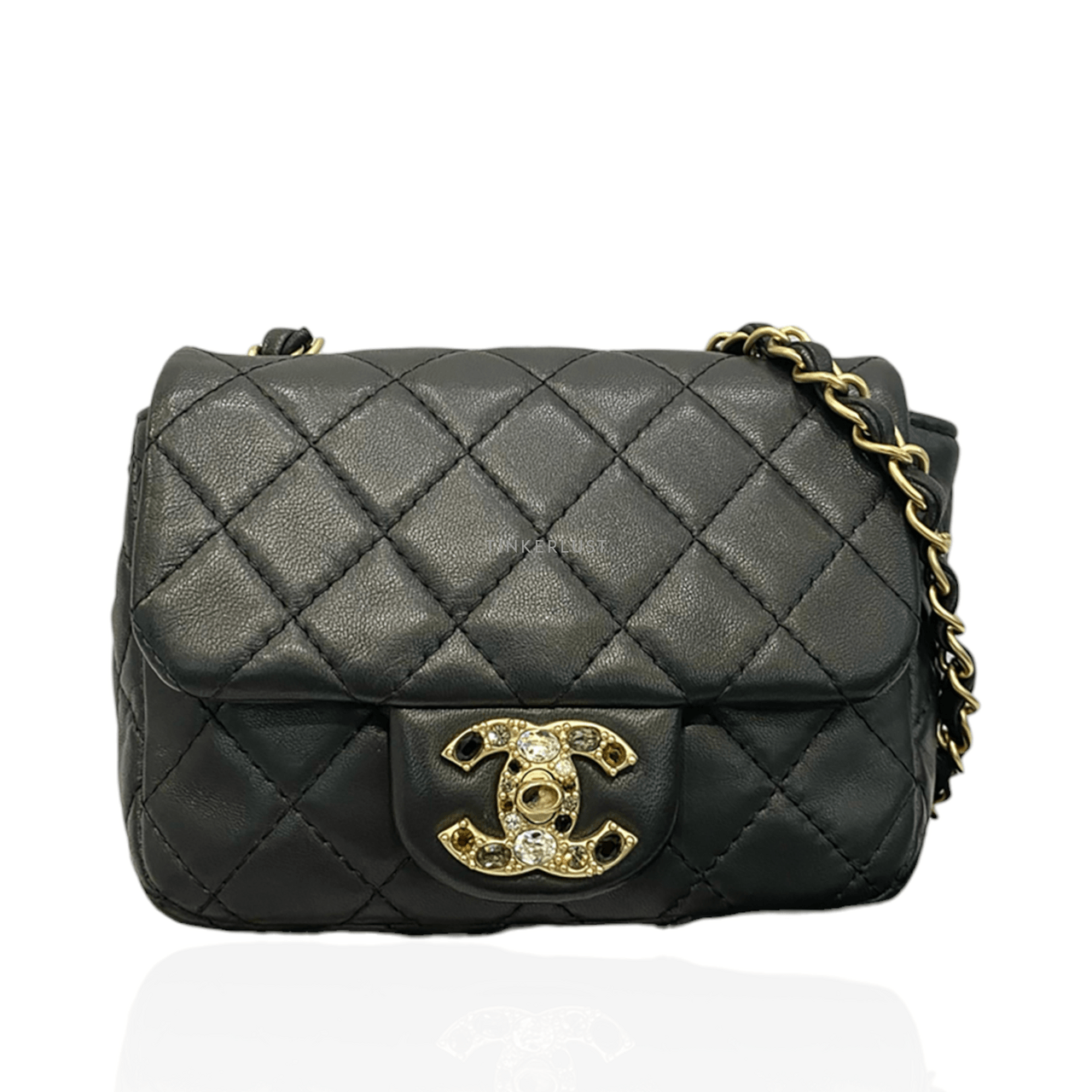 Chanel Mini Square Crystal Lock #14 LGHW Sling Bag