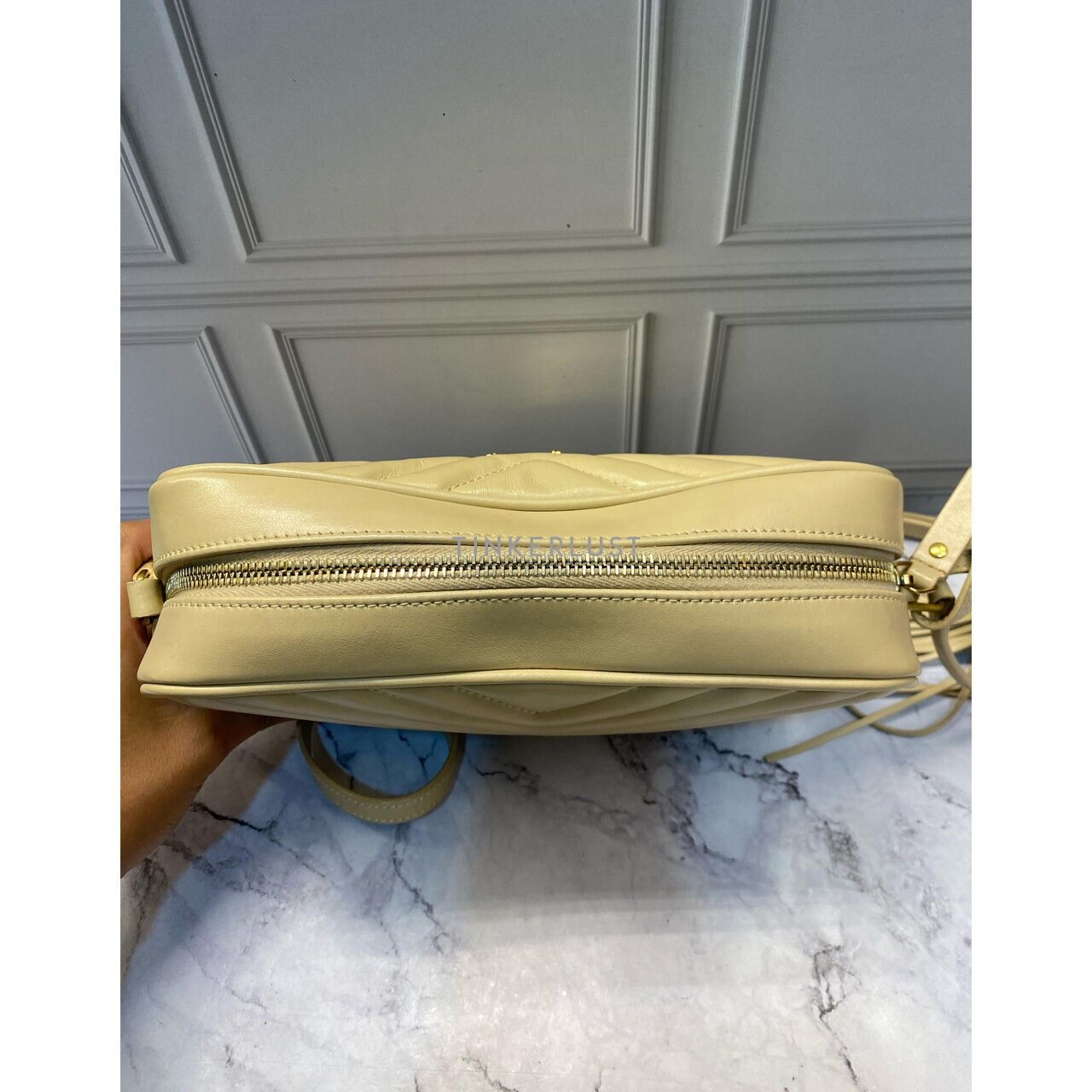 Saint Laurent Camera Bag Beige GHW 2021 Sling Bag