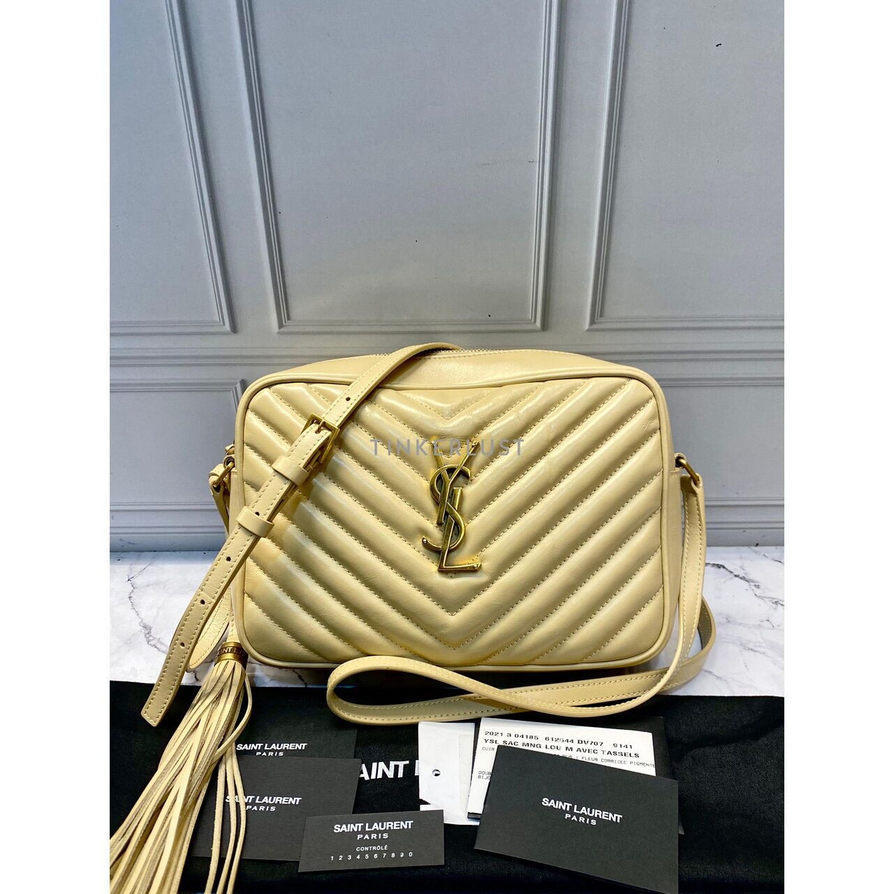 Saint Laurent Camera Bag Beige GHW 2021 Sling Bag