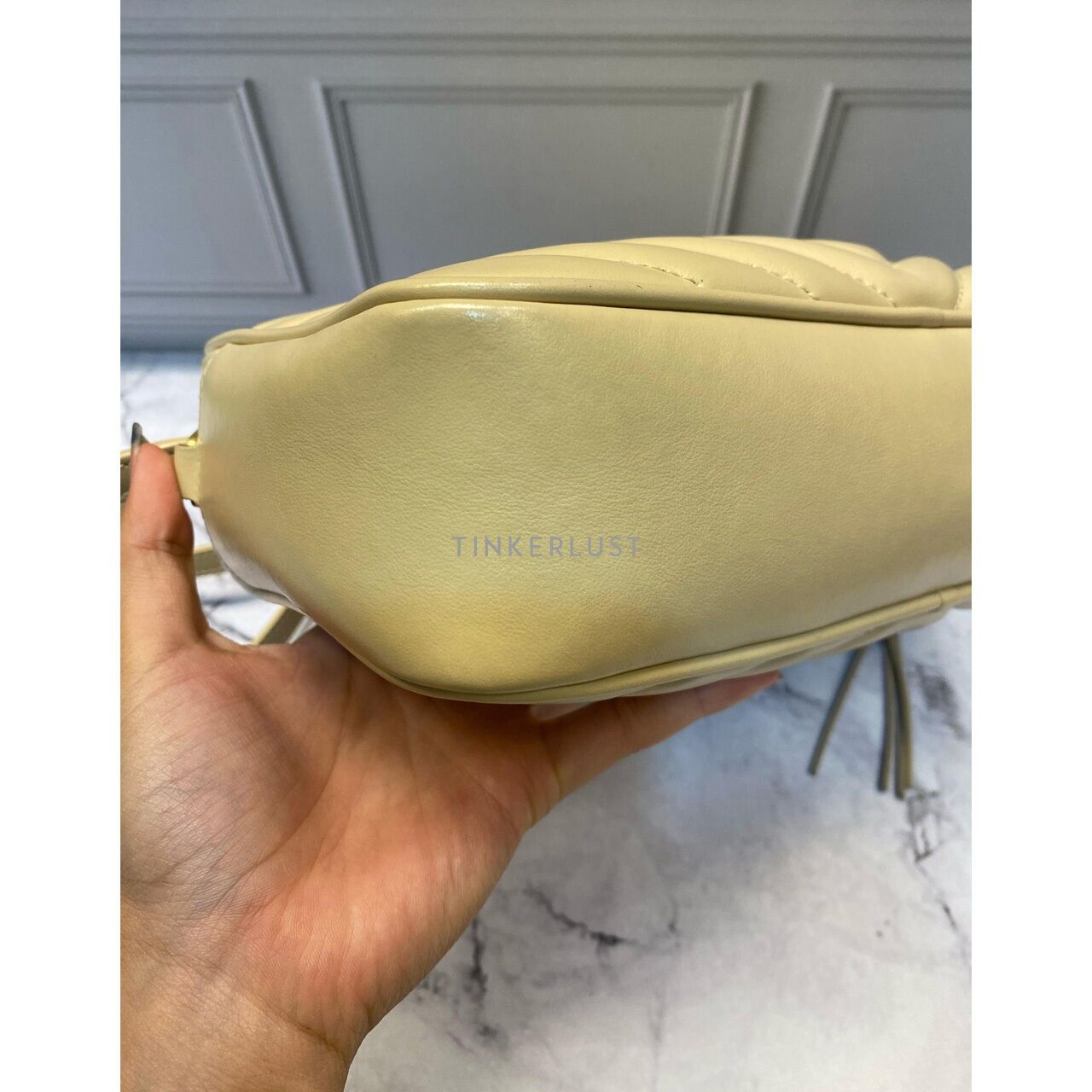 Saint Laurent Camera Bag Beige GHW 2021 Sling Bag