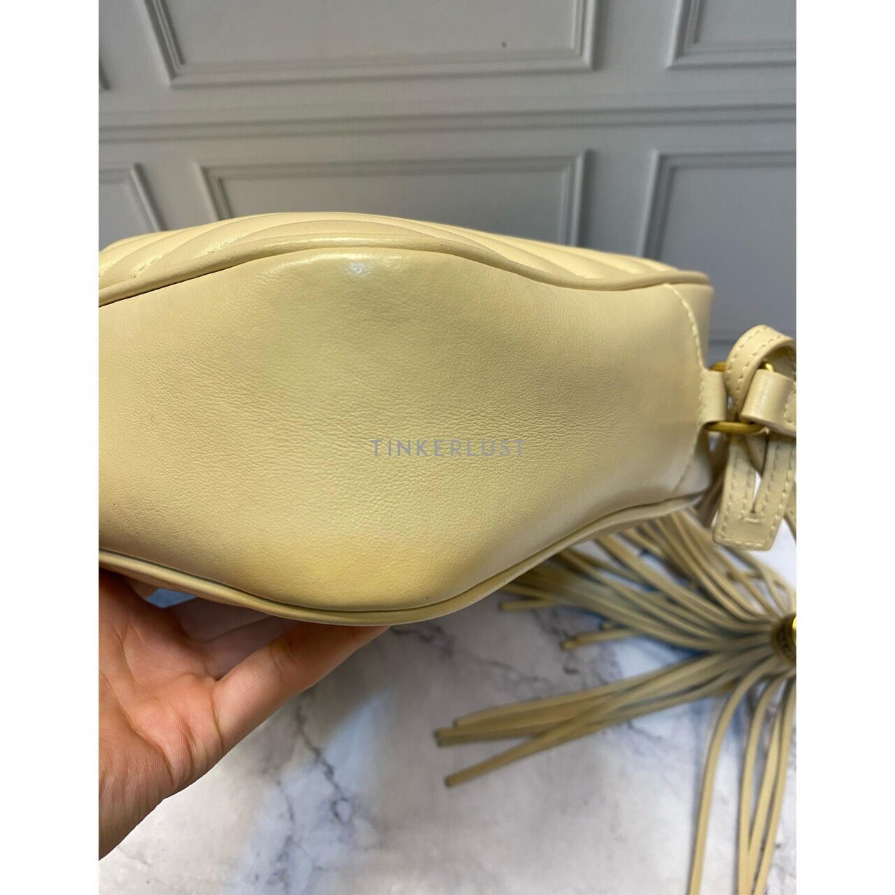 Saint Laurent Camera Bag Beige GHW 2021 Sling Bag