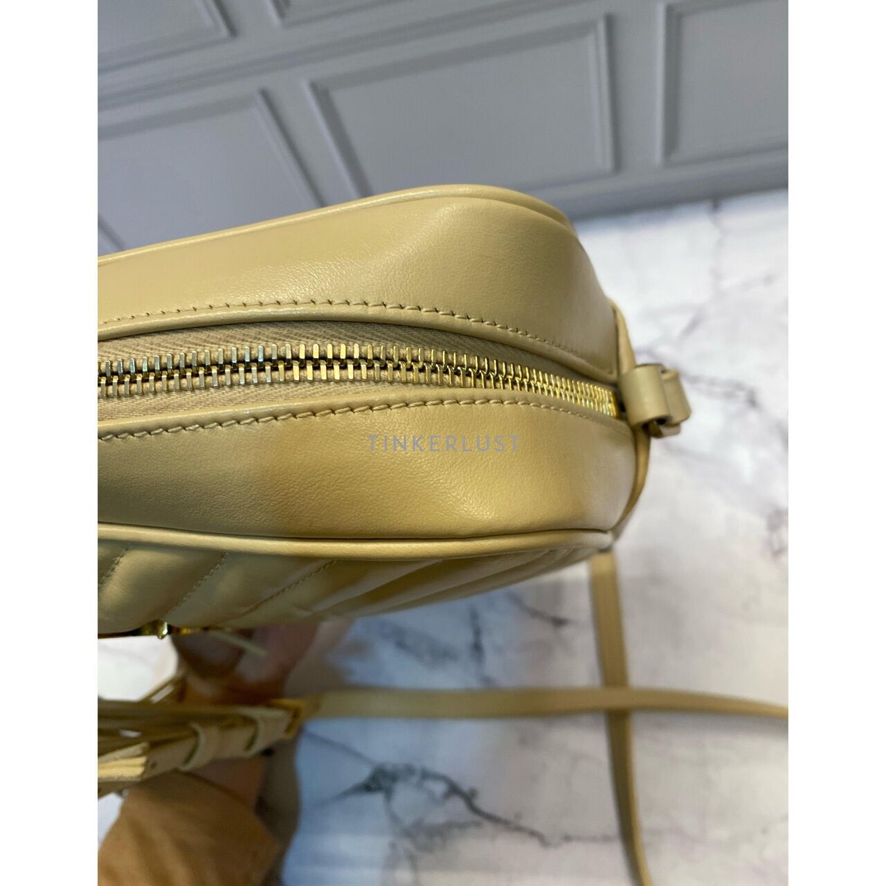 Saint Laurent Camera Bag Beige GHW 2021 Sling Bag