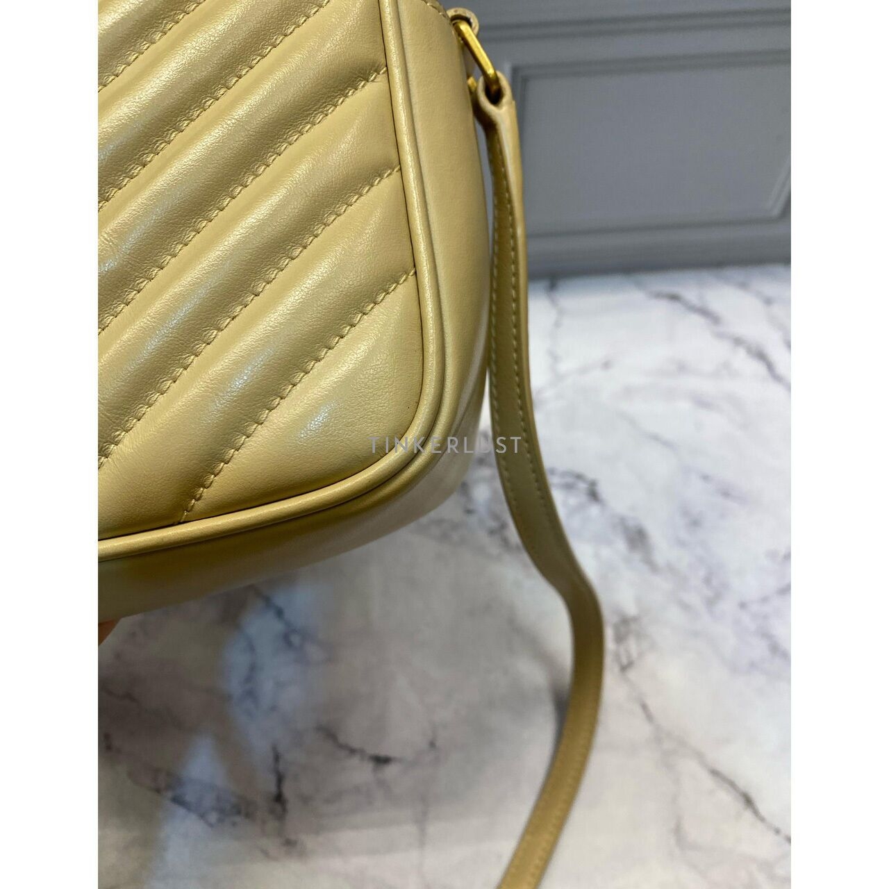 Saint Laurent Camera Bag Beige GHW 2021 Sling Bag