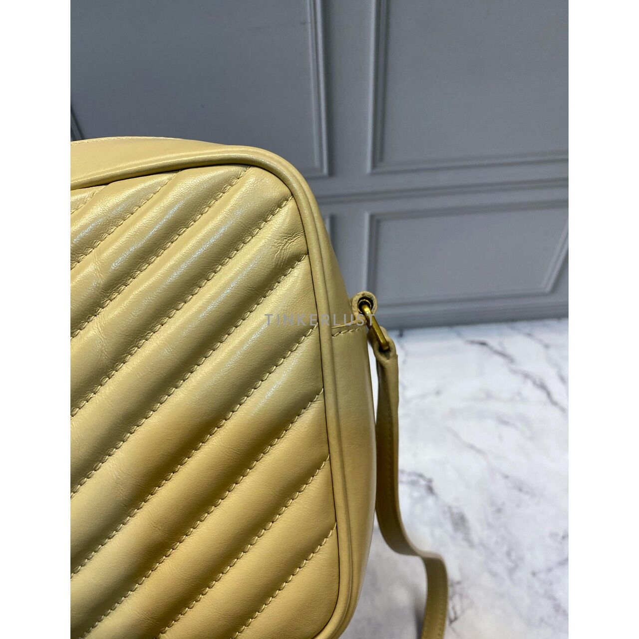 Saint Laurent Camera Bag Beige GHW 2021 Sling Bag