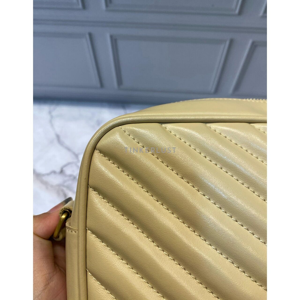 Saint Laurent Camera Bag Beige GHW 2021 Sling Bag