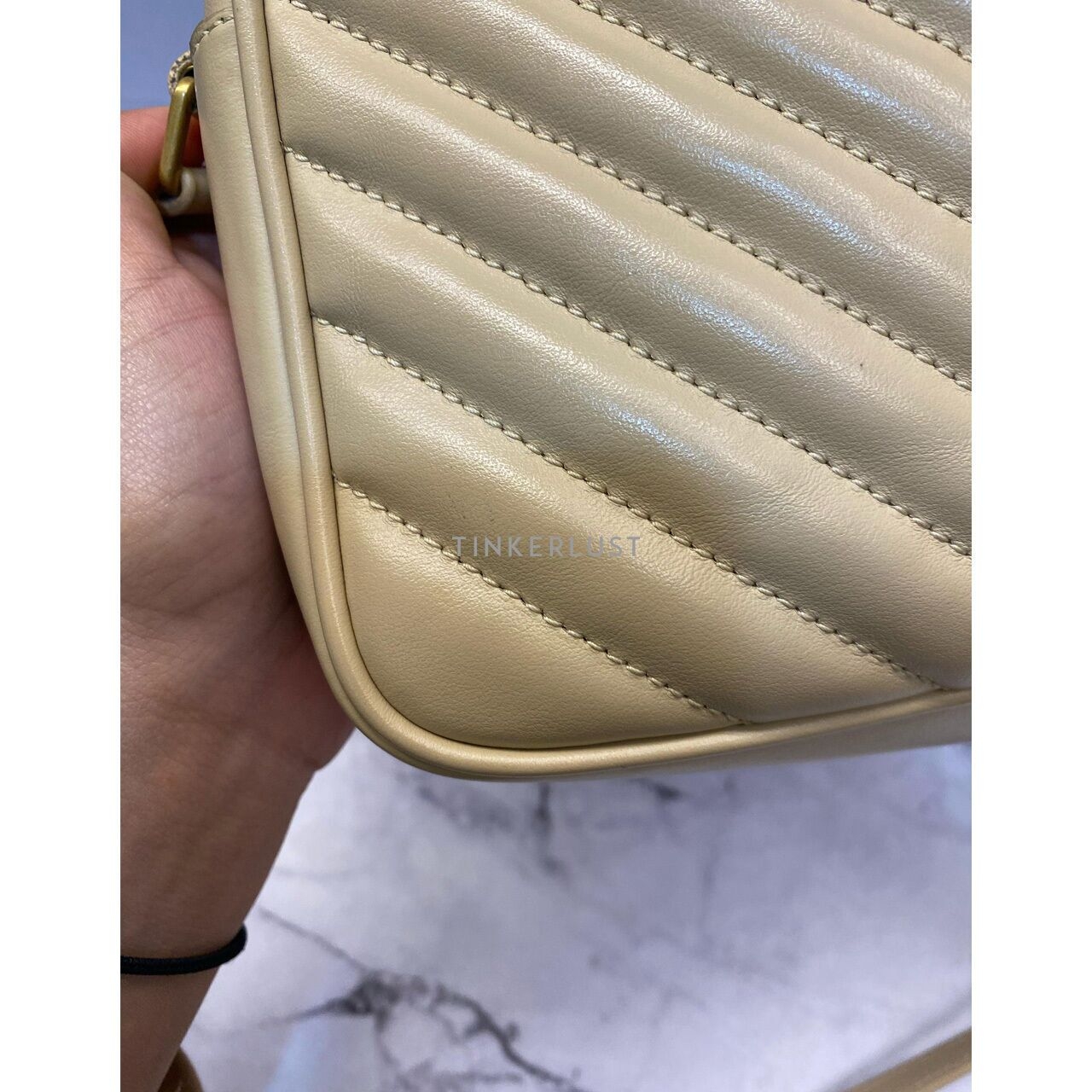 Saint Laurent Camera Bag Beige GHW 2021 Sling Bag