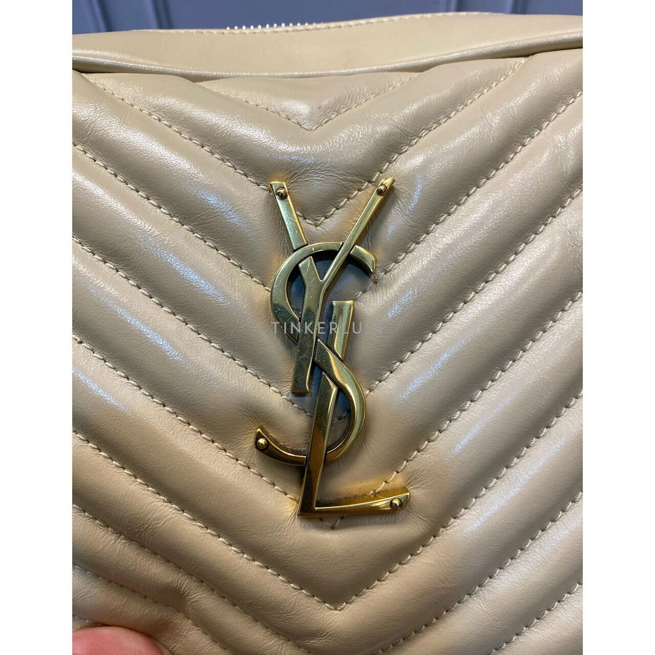 Saint Laurent Camera Bag Beige GHW 2021 Sling Bag