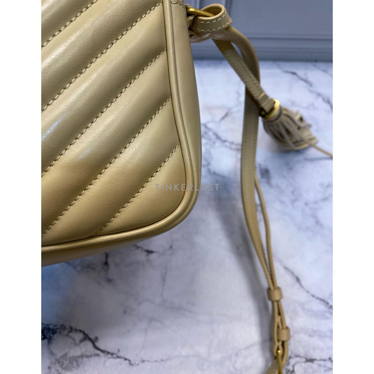 Saint Laurent Camera Bag Beige GHW 2021 Sling Bag