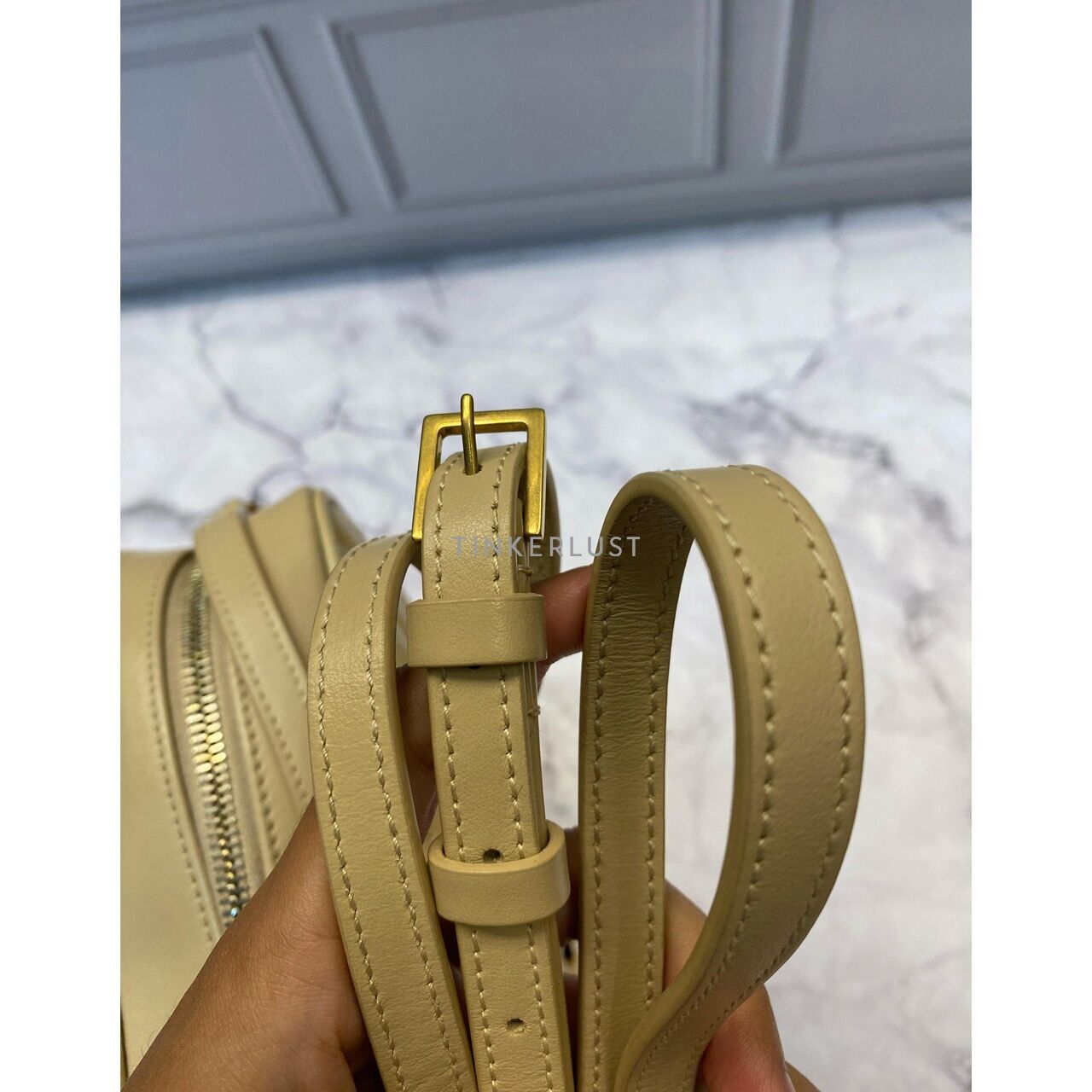 Saint Laurent Camera Bag Beige GHW 2021 Sling Bag