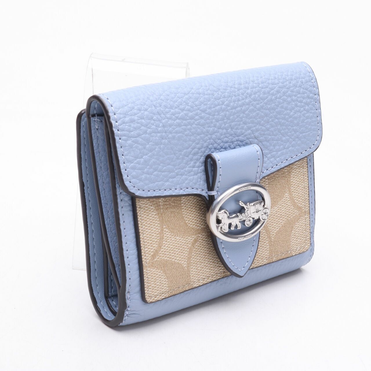 Coach Light Khaki Marble Blue 7250 Signature Georgie Small Wallet