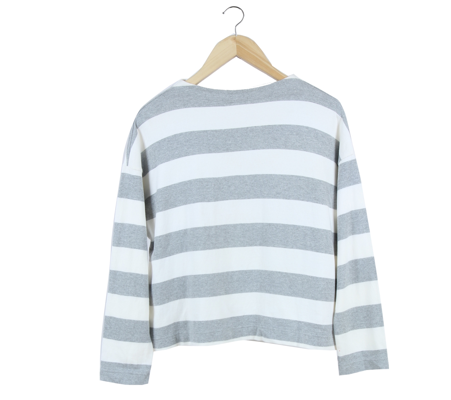 UNIQLO Grey And White Striped Sweater