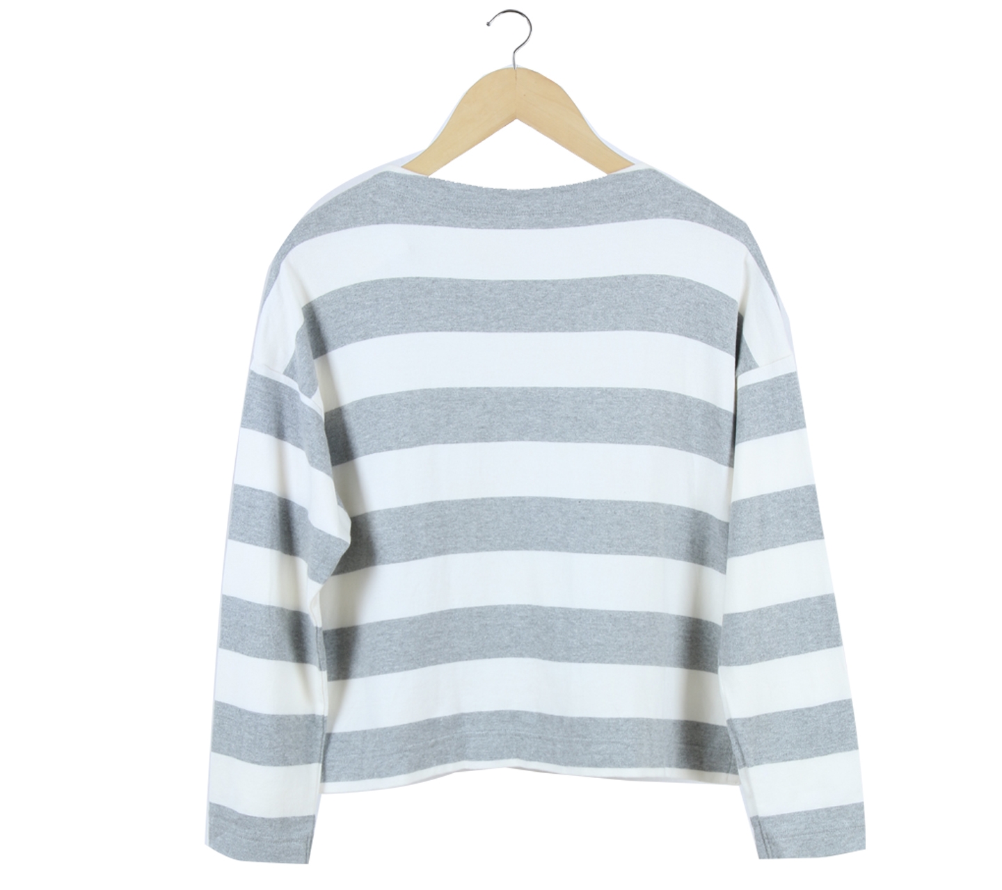 UNIQLO Grey And White Striped Sweater