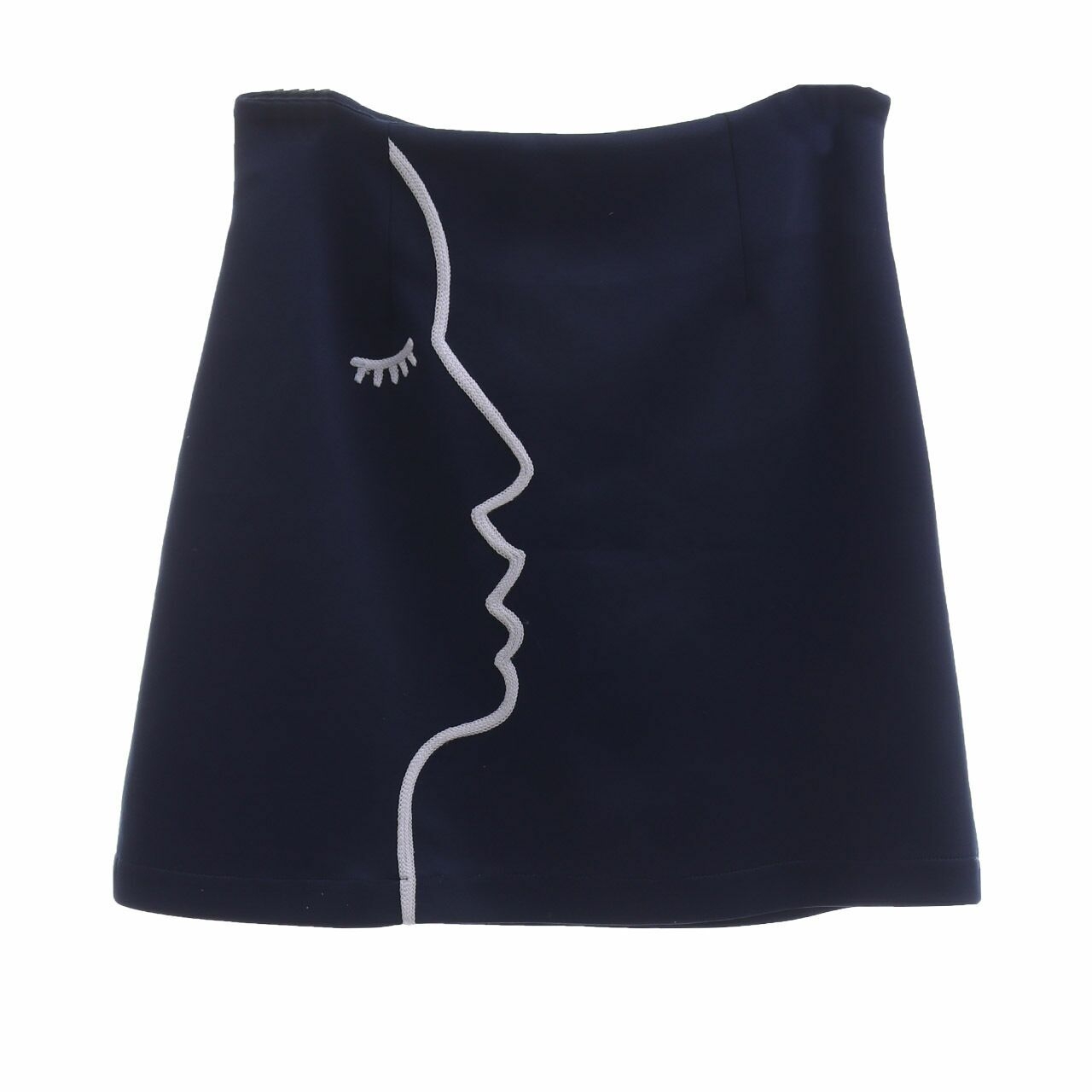 Cotton Ink Navy Siluet Mini Skirt