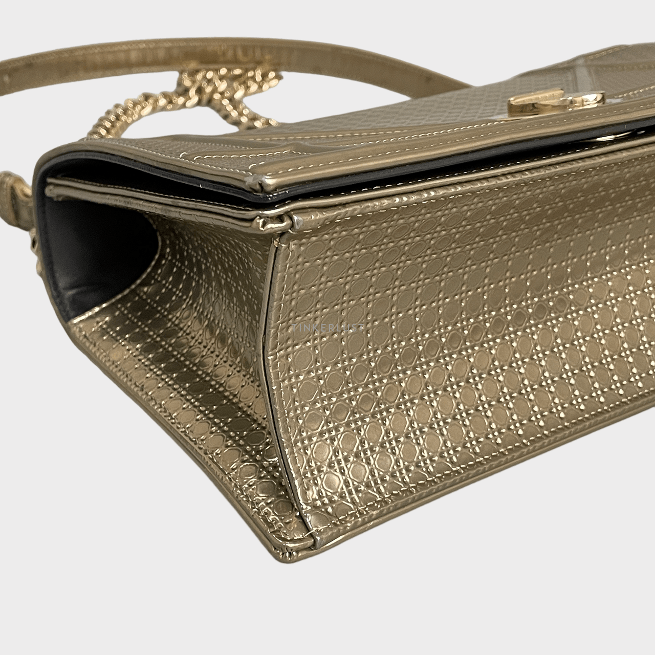 Christian Dior Diorama Medium Metallic Gold 2018 GHW Sling Bag