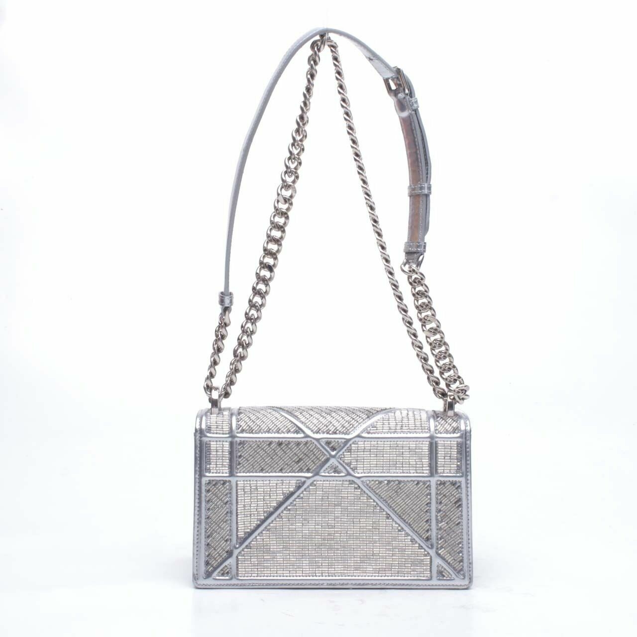 Christian Dior Silver Diorama Shoulder Bag
