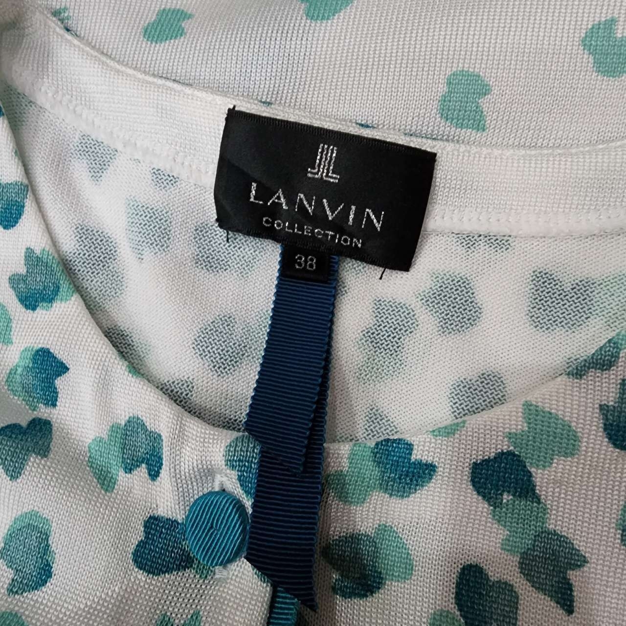 Lanvin White & Aquamarine Cardigan