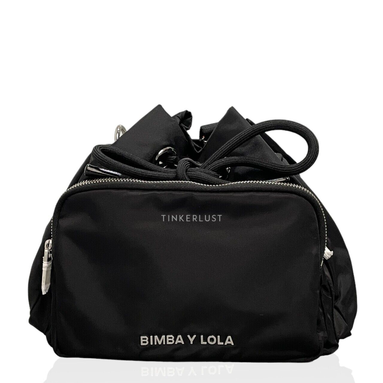 Bimba Y Lola Large Bucket Bag Nylon Black Shoulder Bag