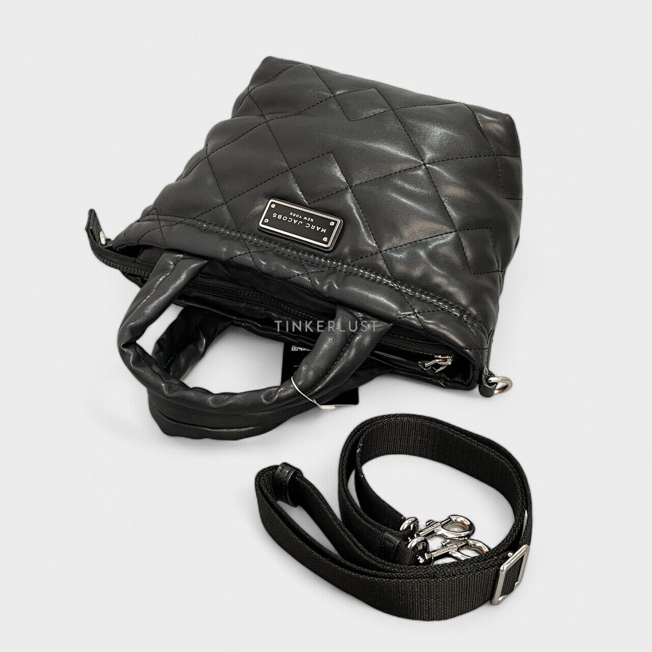 Marc Jacobs Quilted Moto Mini Black Leather Tote Bag