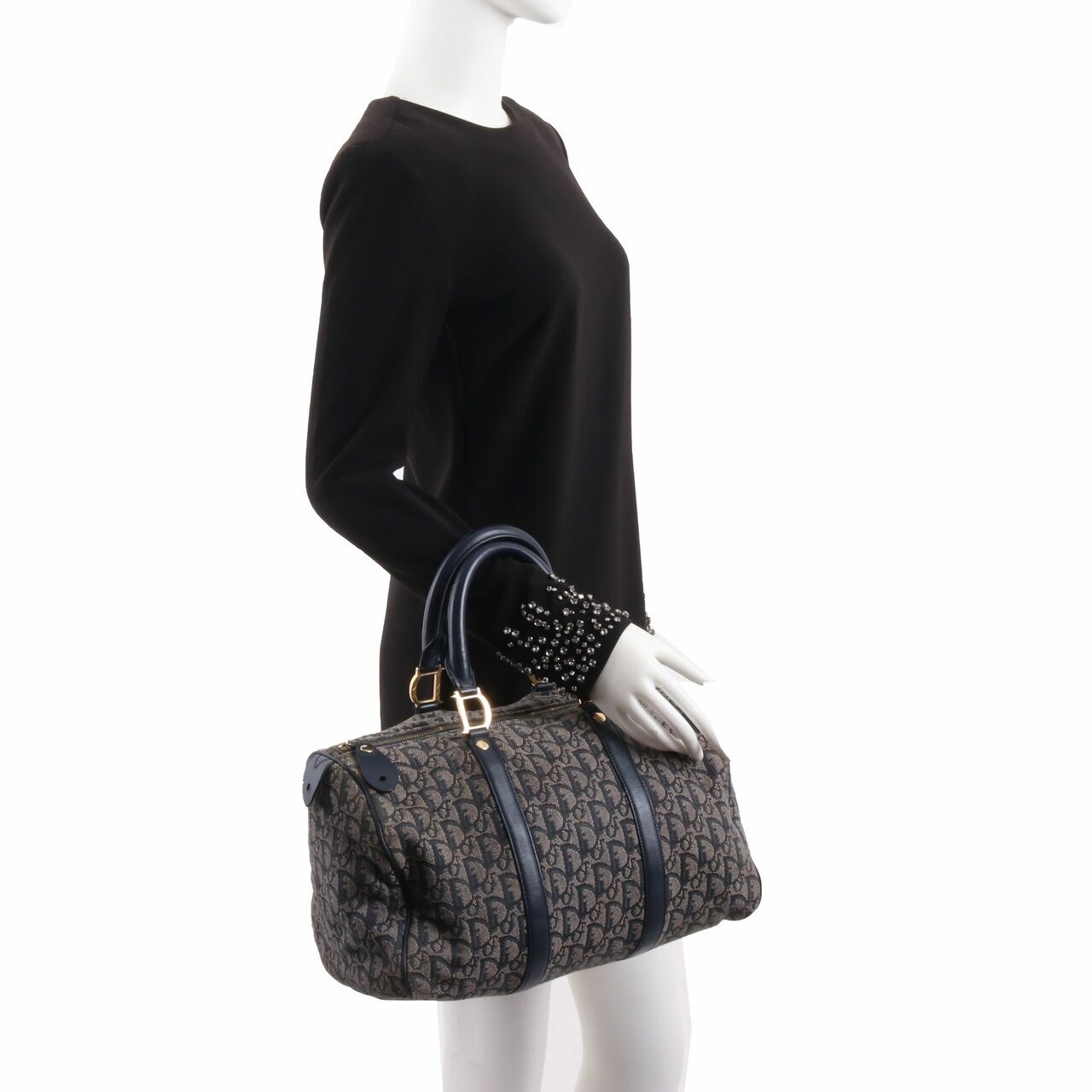 Dior Oblique Boston Navy Handbag