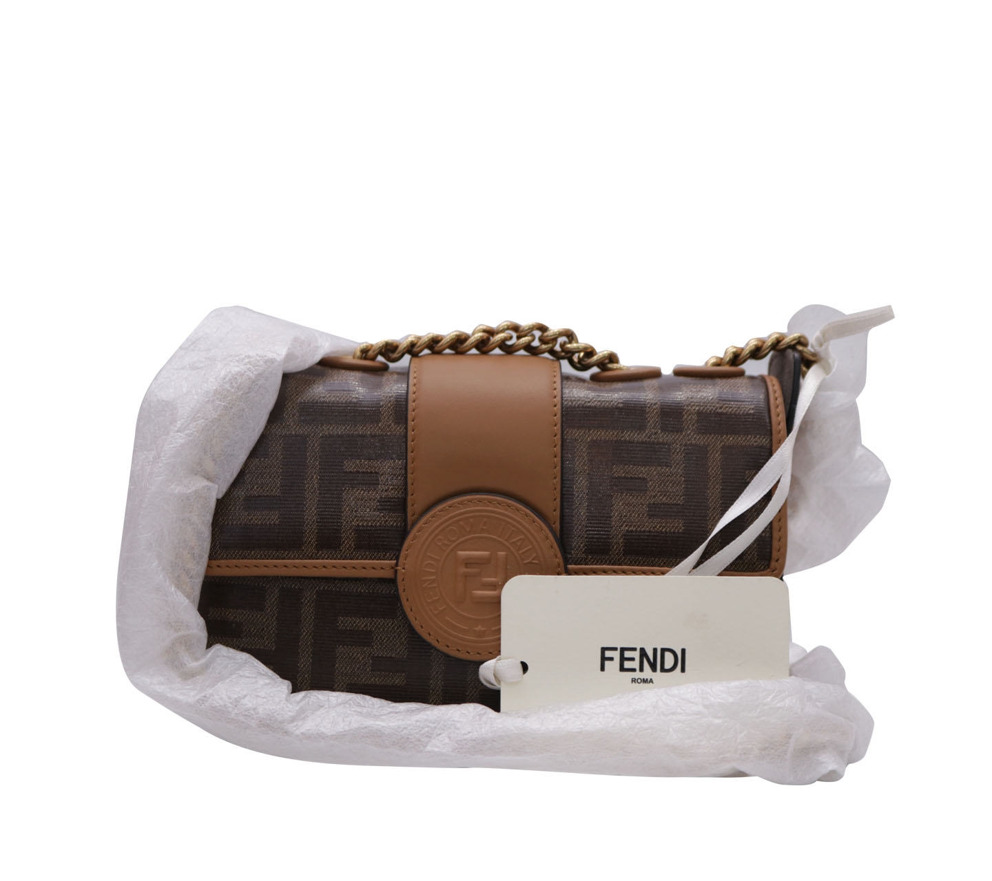 Fendi Dark Brown Mini Monogram Crossbody Sling Bag