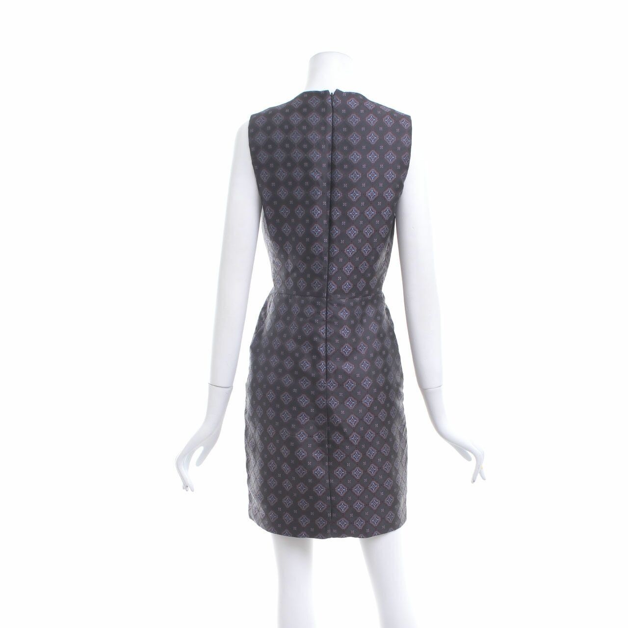 Warehouse Black & Dark Purple Pattern Mini Dress