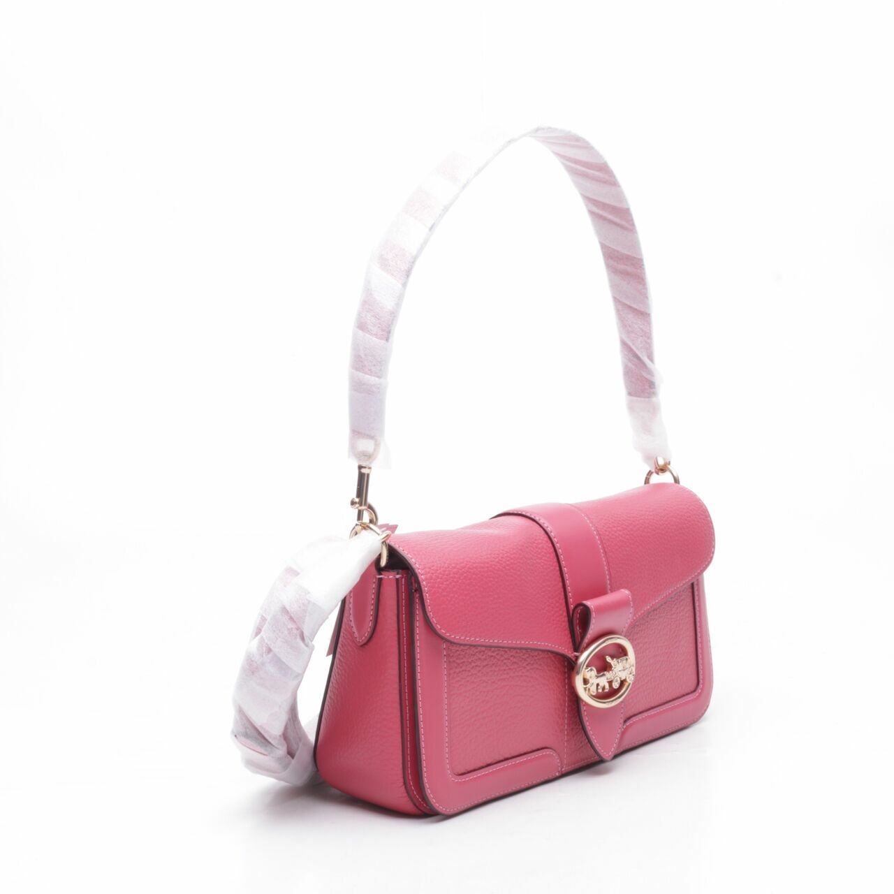  Coach Georgie Strawberry Haze Leather Satchel Bag