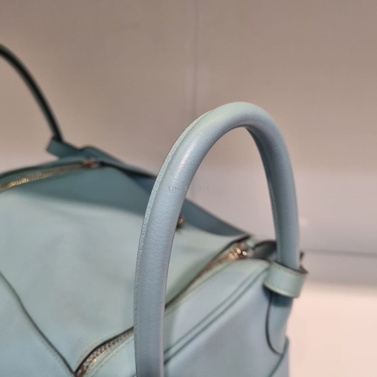 Hermes Lindy 30 Blue Atol Swift PHW #T Shoulder Bag