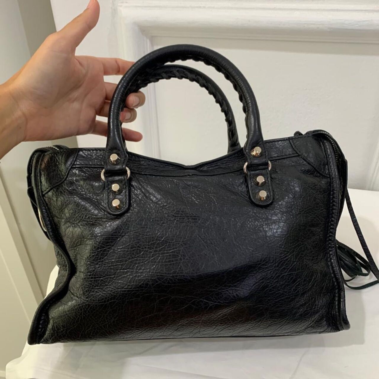 Balenciaga CIty  S Black Agneau Classic Hardware SHW Sling Bag