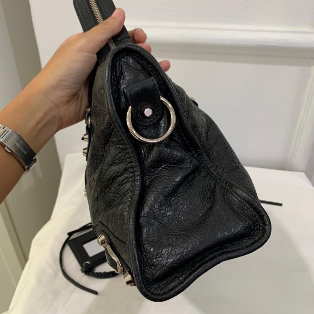 Balenciaga CIty  S Black Agneau Classic Hardware SHW Sling Bag