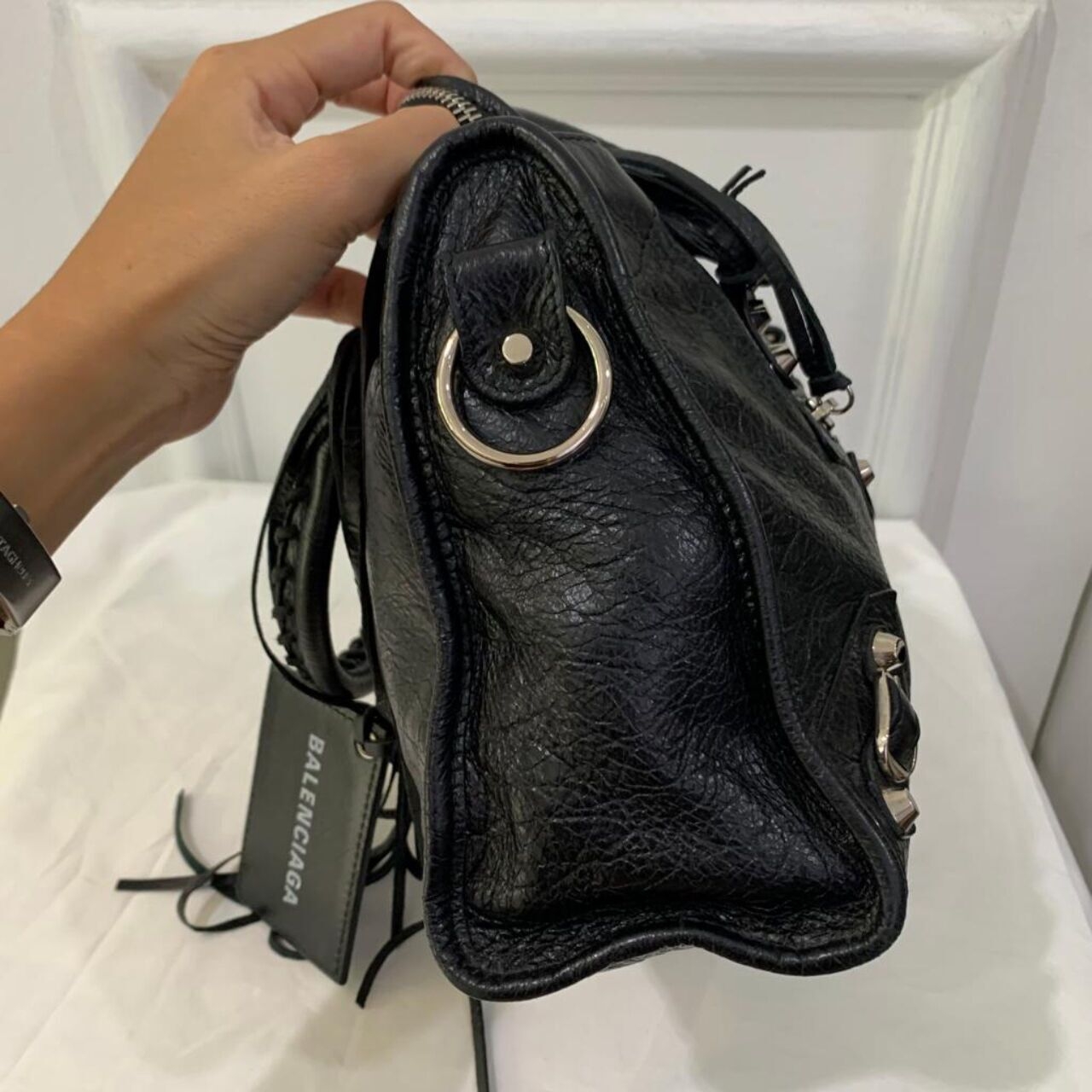 Balenciaga CIty  S Black Agneau Classic Hardware SHW Sling Bag