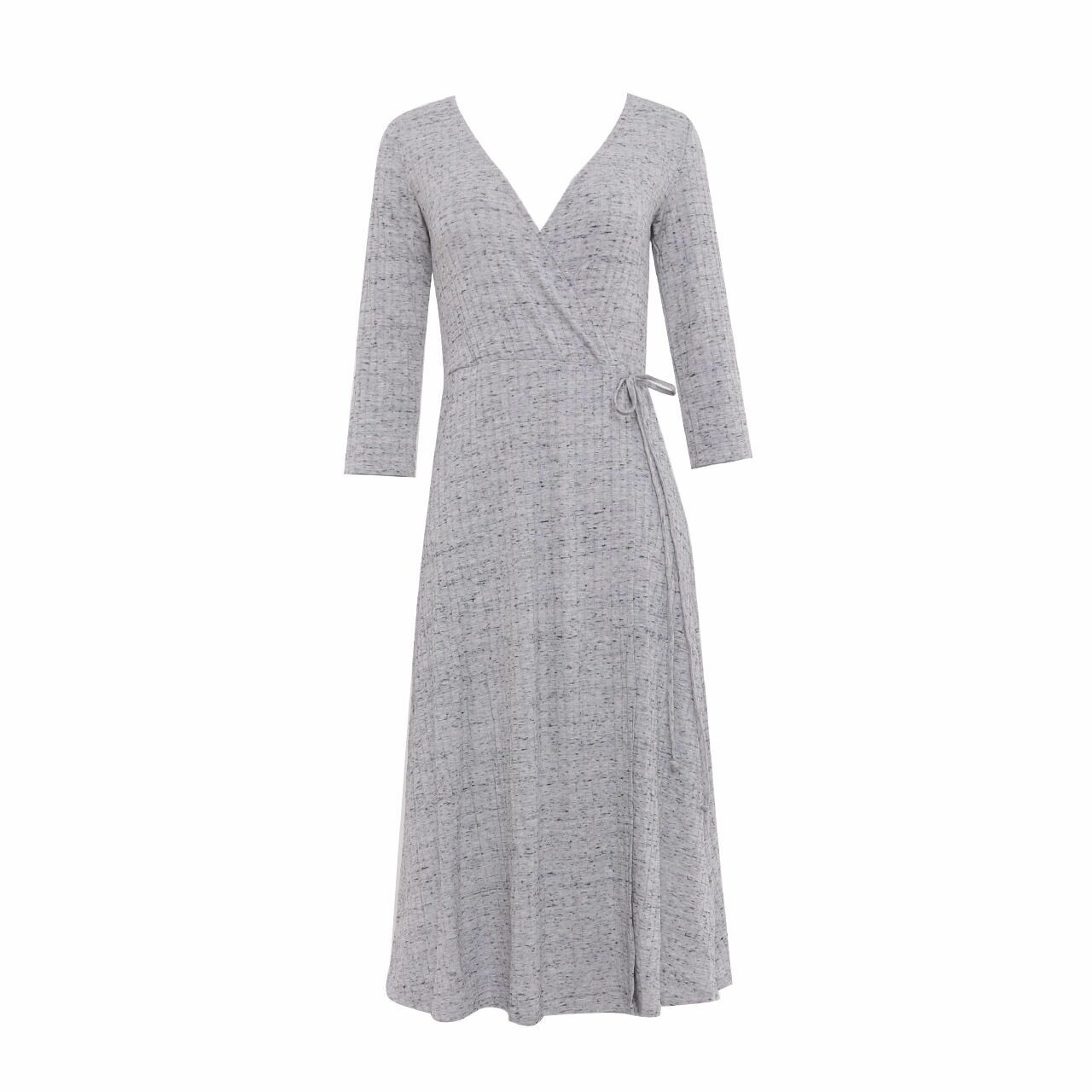 Pull & Bear Light Grey Midi Dress