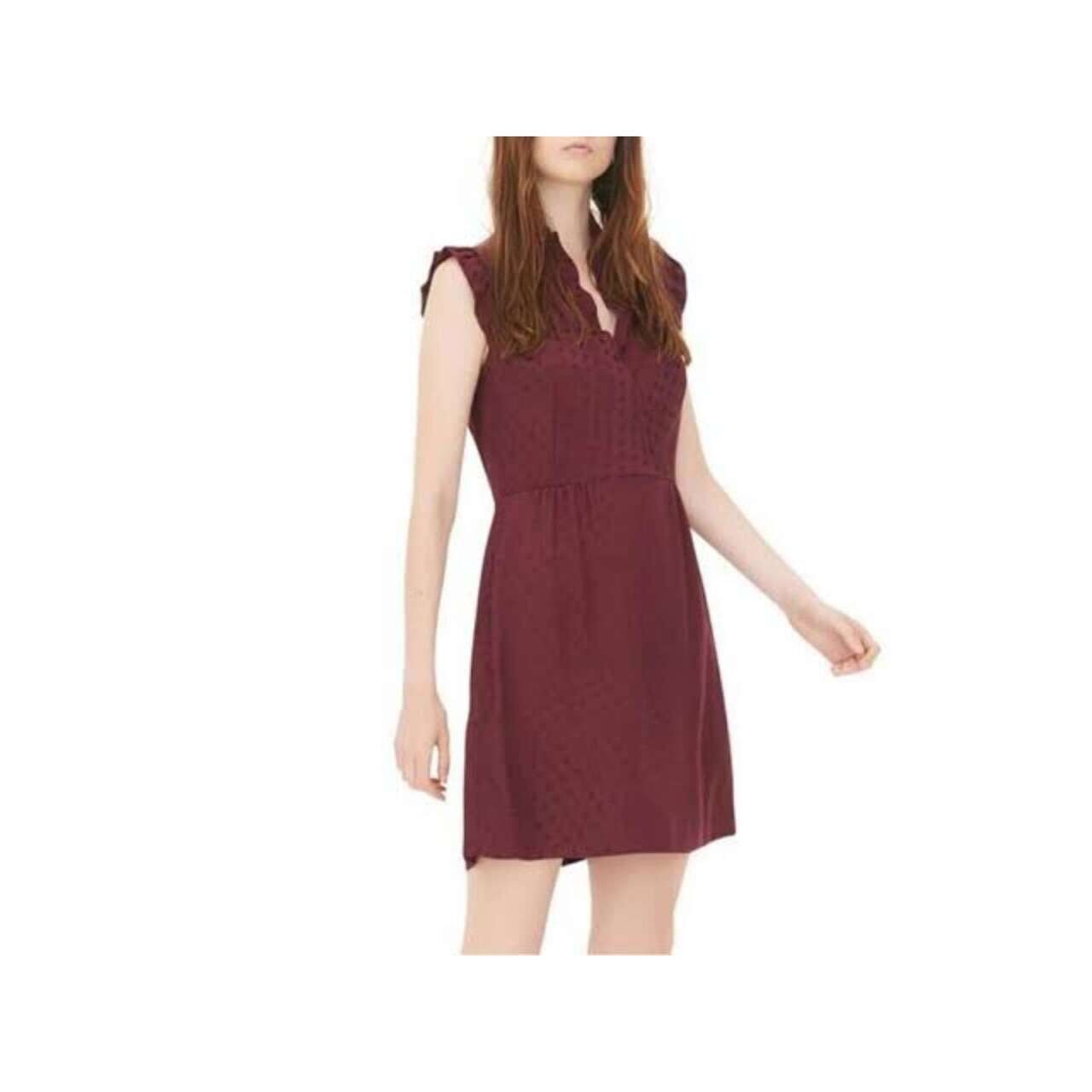 Sandro Burgundy Mini Dress