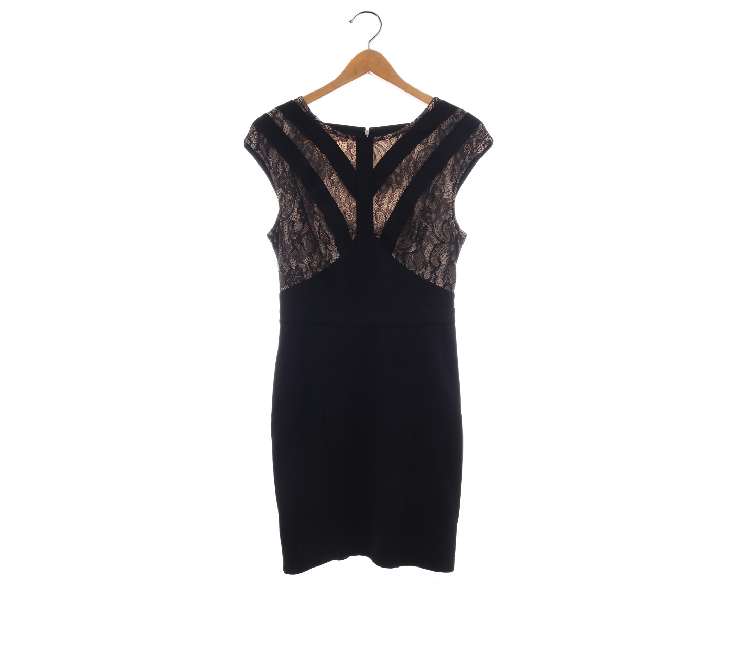 Bebe Black Front Lace Mini Dress