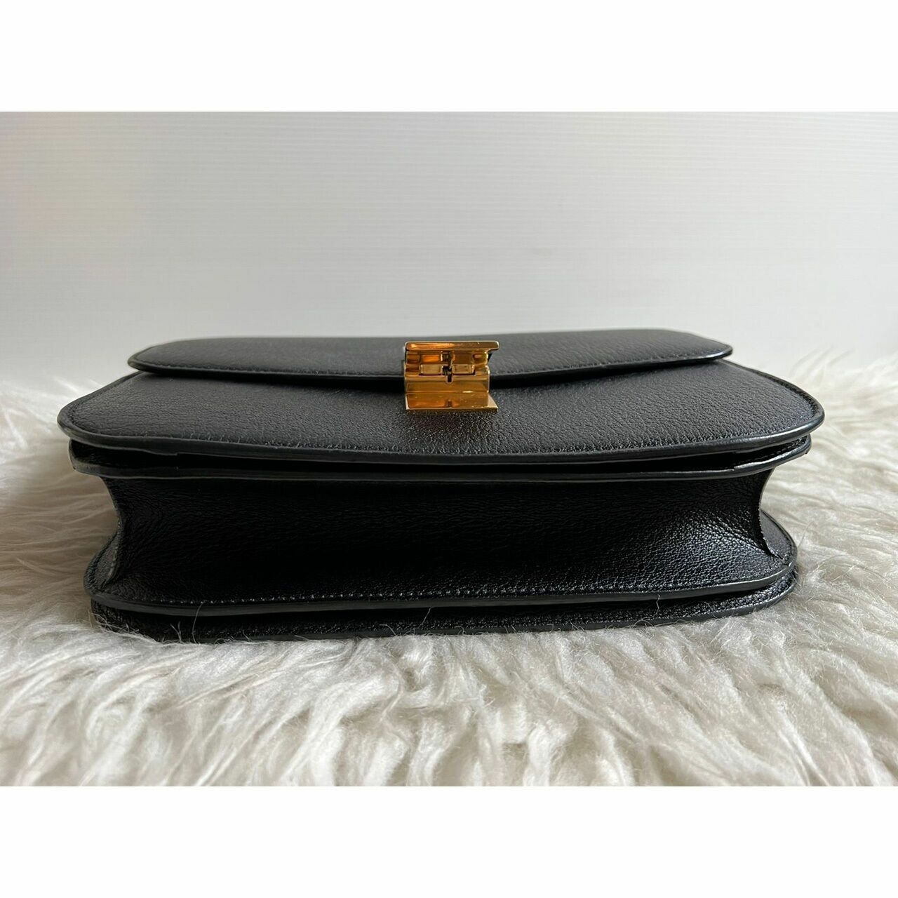 Celine Box Medium Chevre Black GHW Shoulder Bag