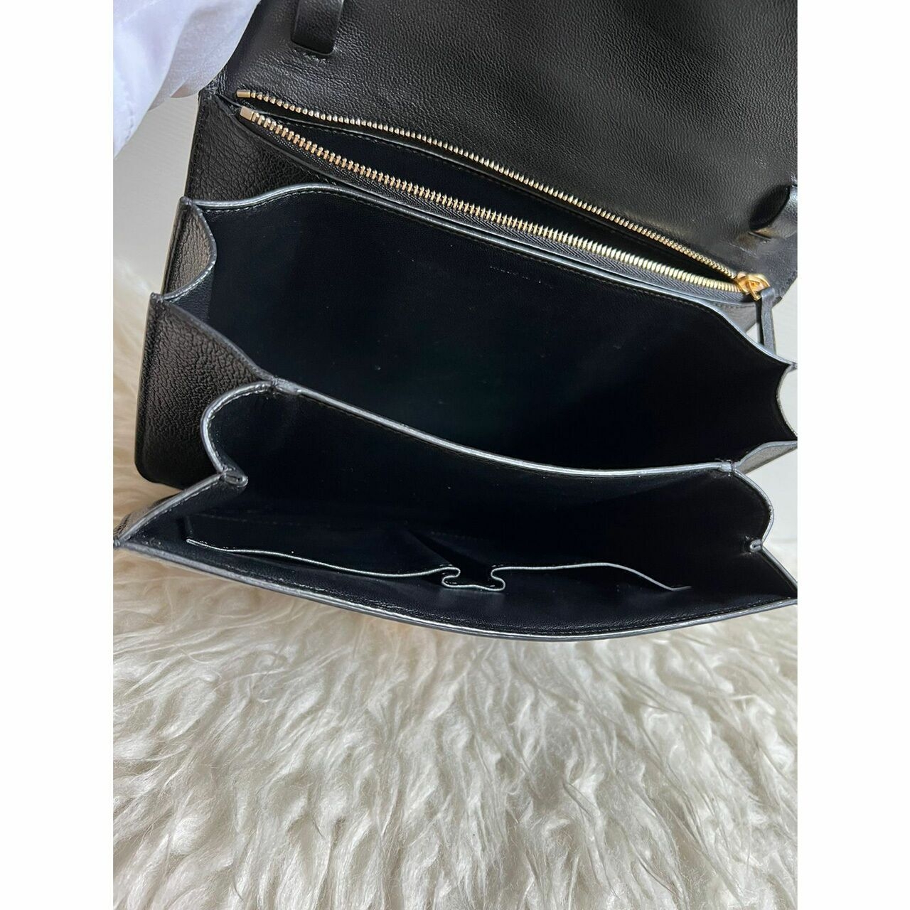 Celine Box Medium Chevre Black GHW Shoulder Bag