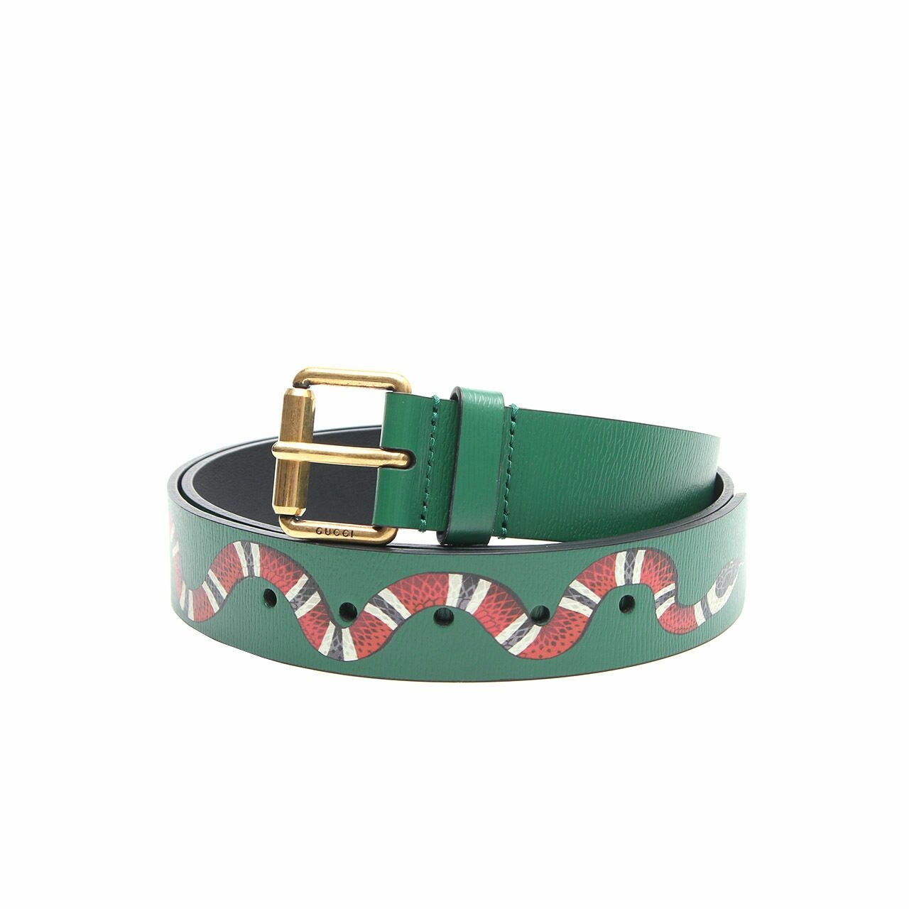 Gucci Ceinture Dark Green Printed Snake Leather Belt