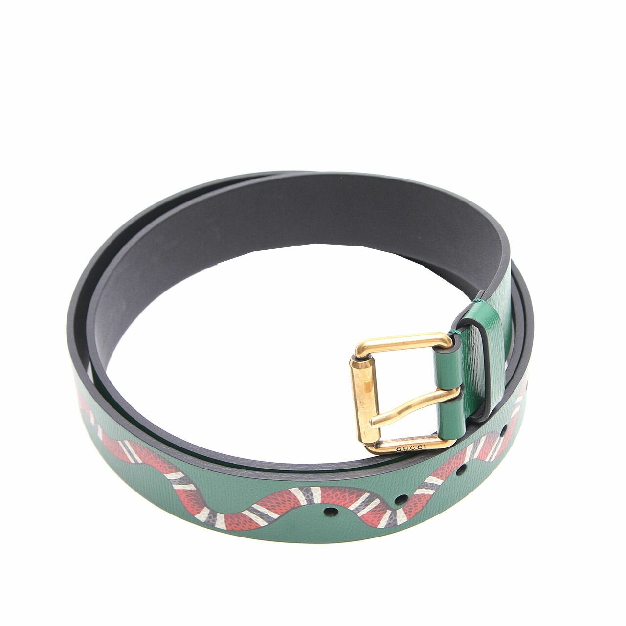 Gucci Ceinture Dark Green Printed Snake Leather Belt