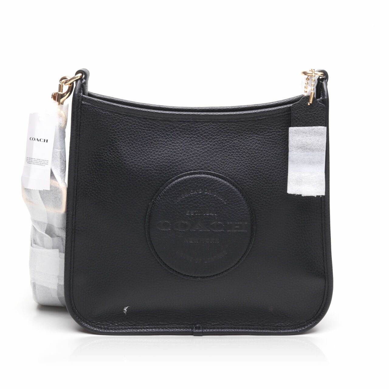 Coach CA290 Dempsey File Leather Black Sling Bag