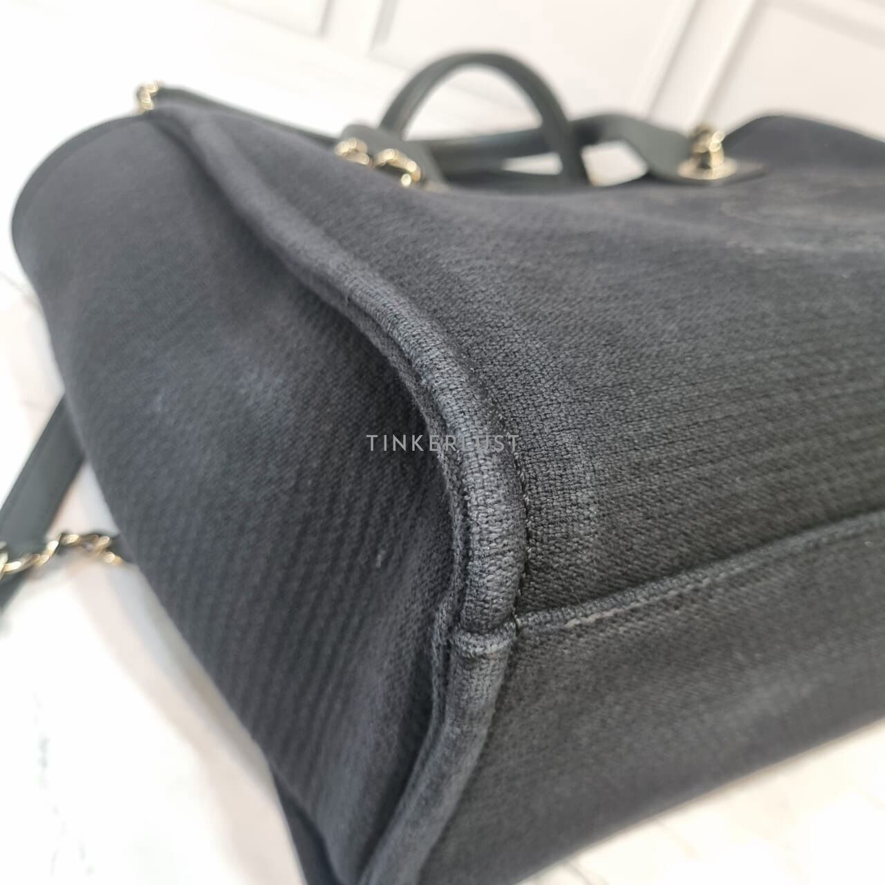 Chanel Deauville Small Canvas Black GHW 2022 Chip Tote Bag