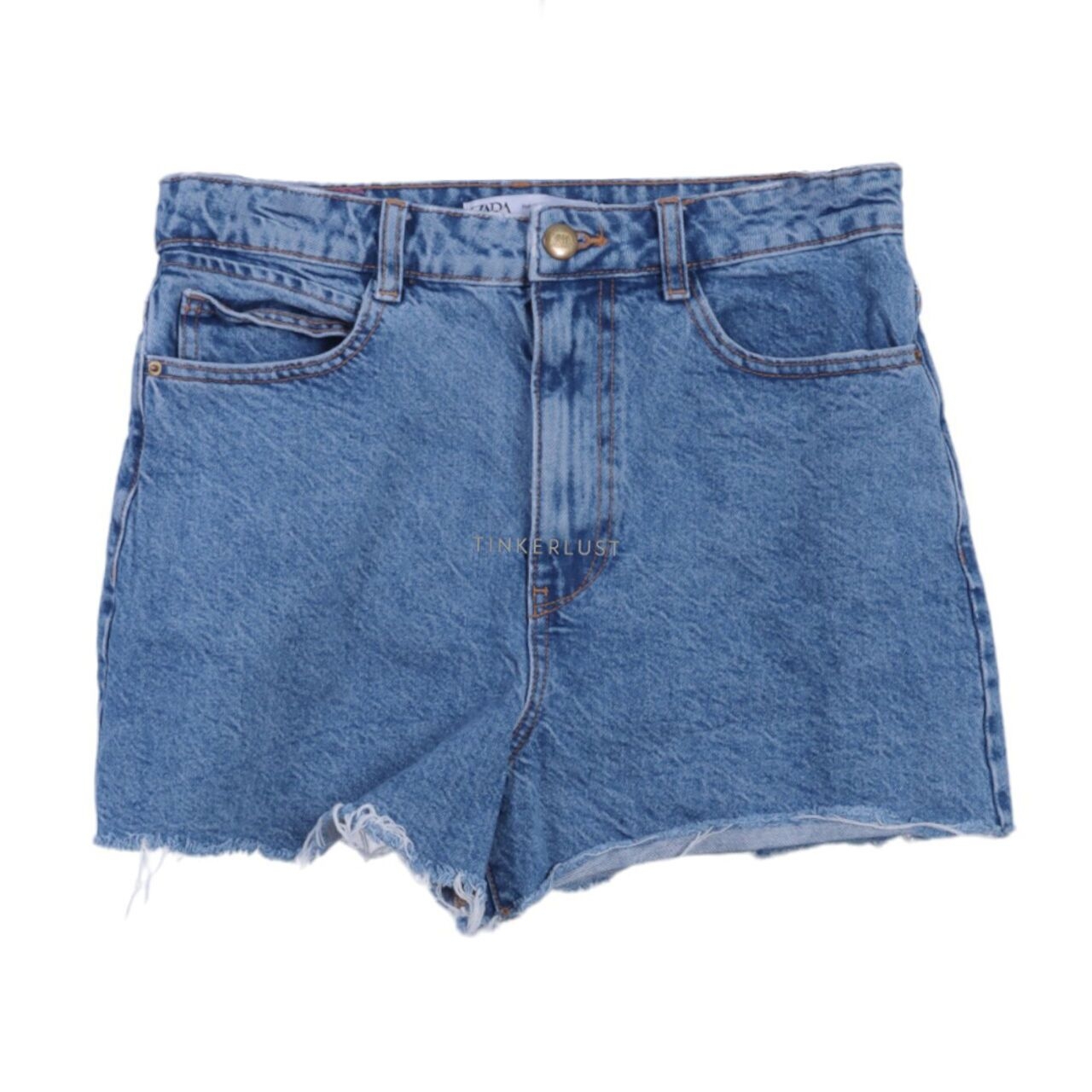 Zara Blue Washed Short Pants