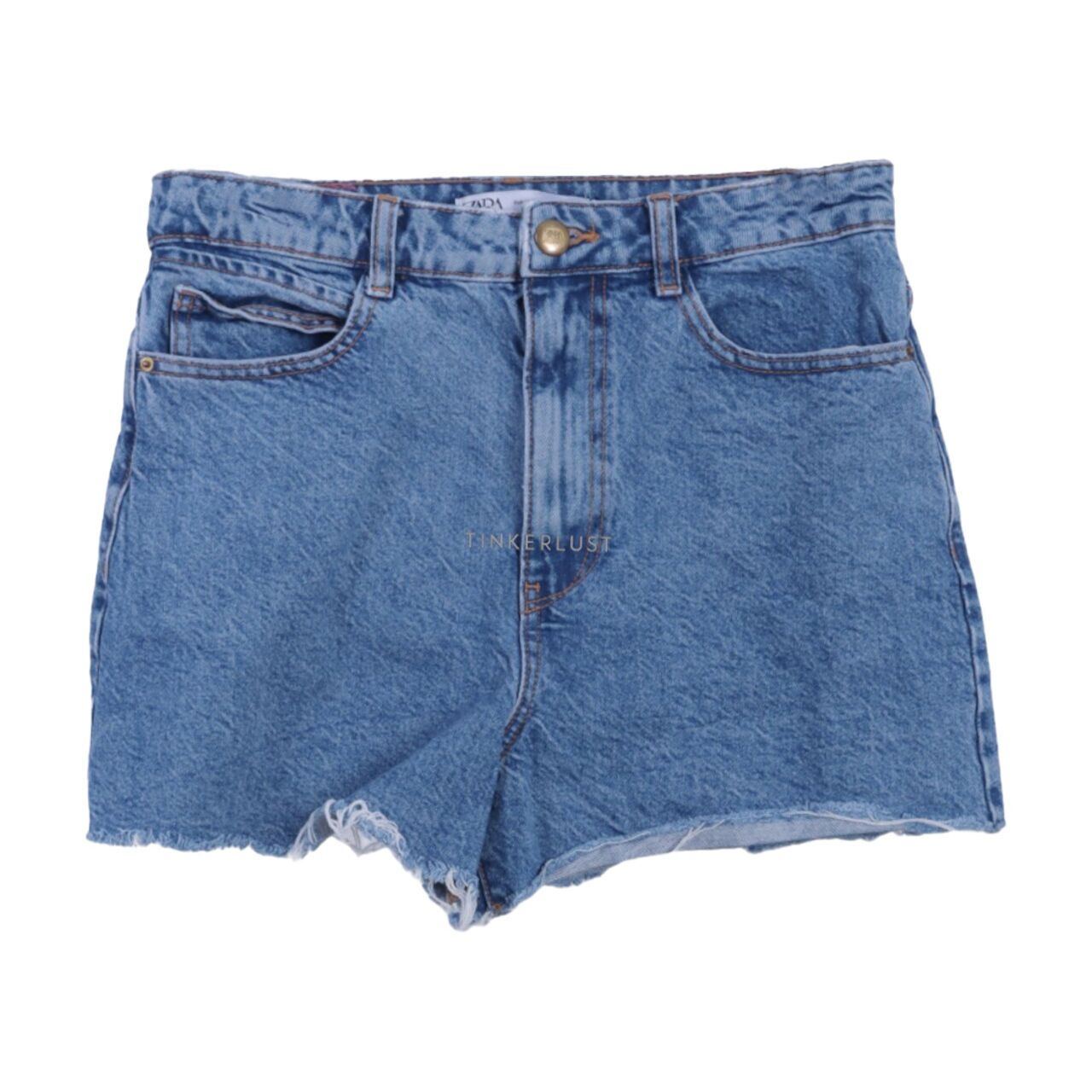 Zara Blue Washed Short Pants