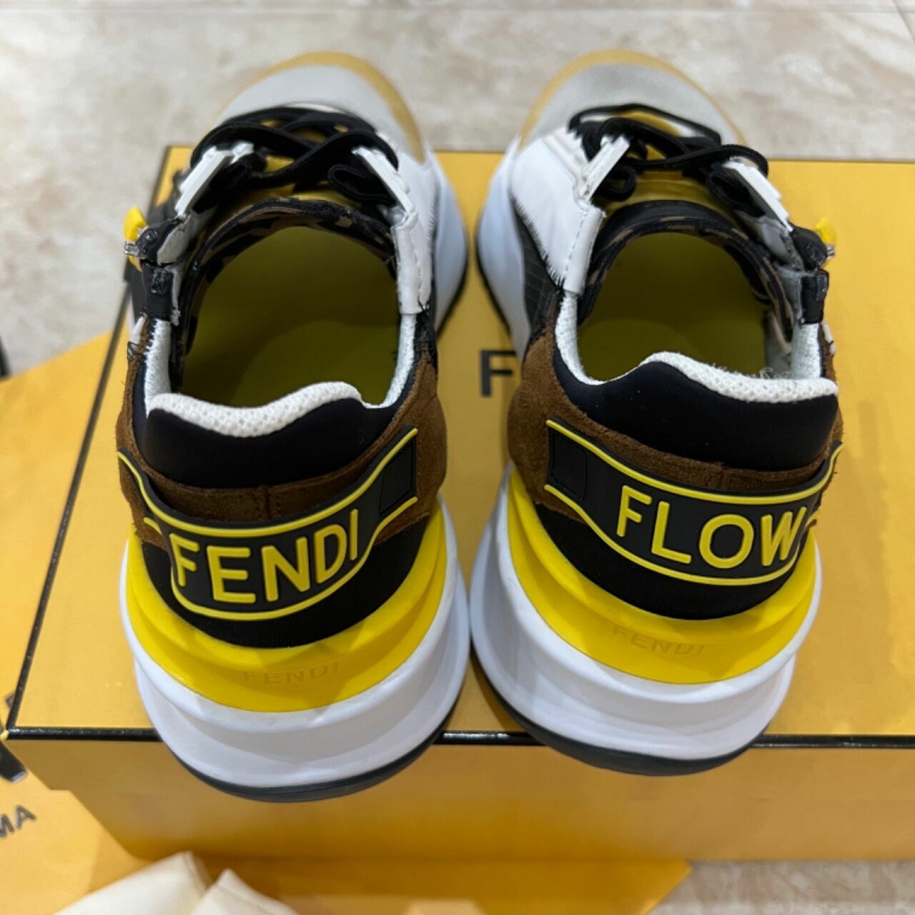 Fendi Yellow Low Top Sneakers