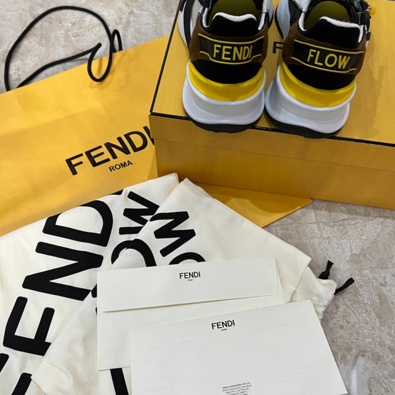 Fendi Yellow Low Top Sneakers