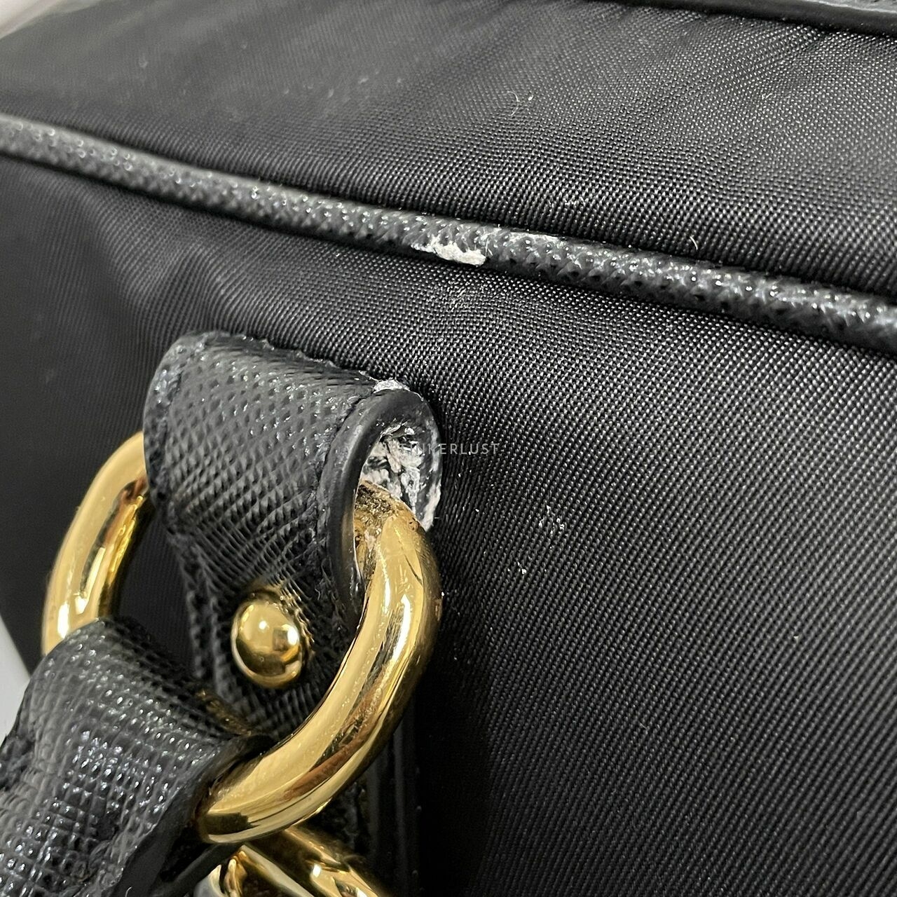  Prada Bauletto Tessuto Saffiano Nero Satchel Bag