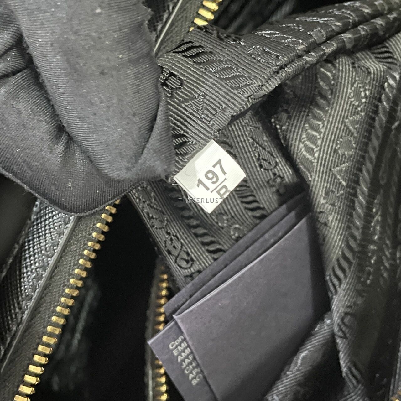  Prada Bauletto Tessuto Saffiano Nero Satchel Bag