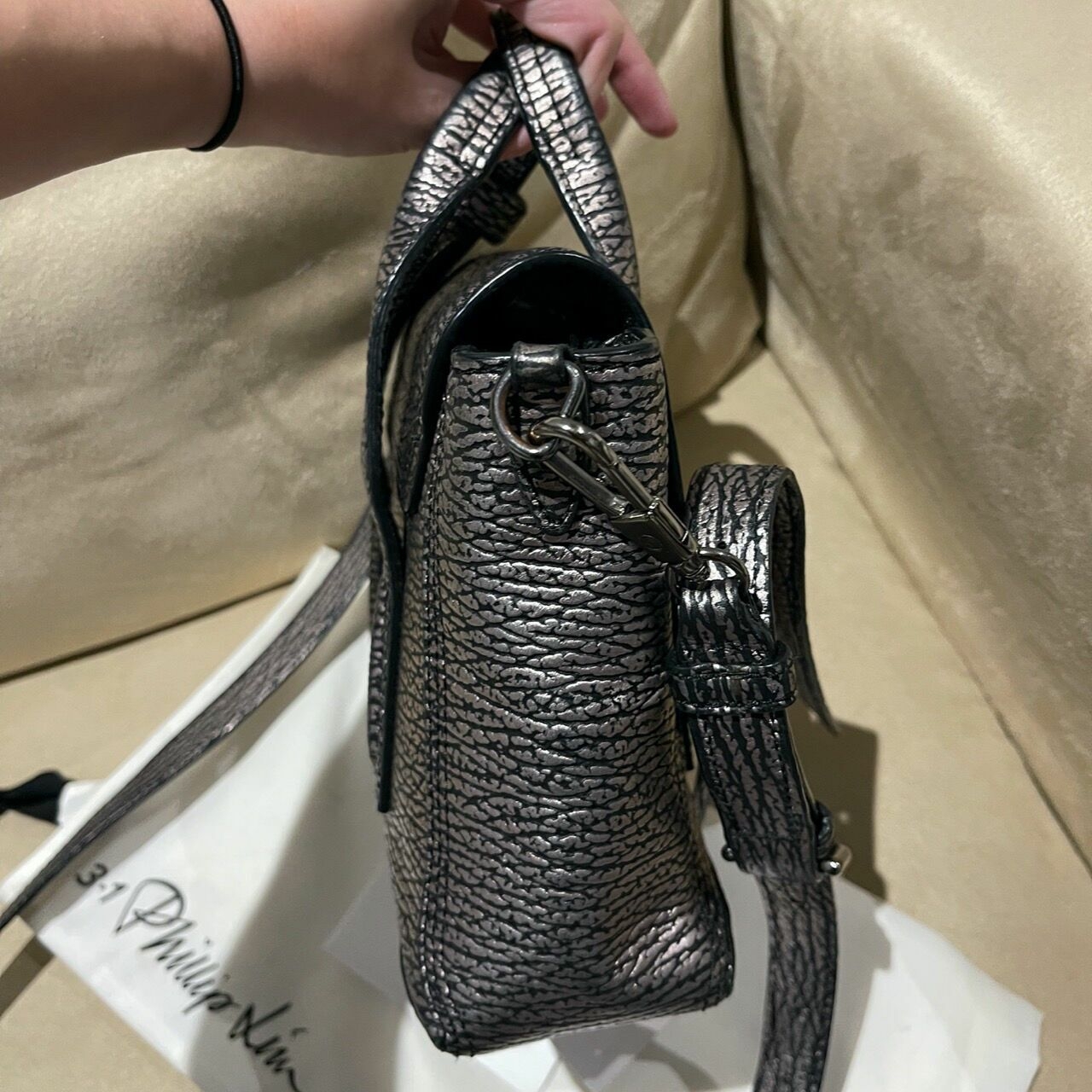 3.1 Phillip Lim Mini Pashli Metallic Grey